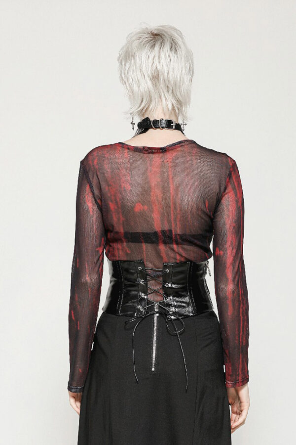 cw089 shiny black corset belt by dark in love