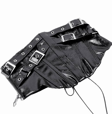 cw089 shiny black corset belt by dark in love