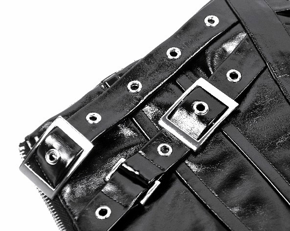 cw089 shiny black corset belt by dark in love