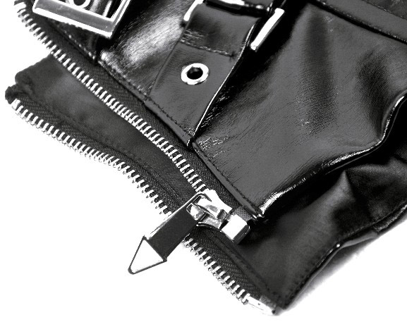 cw089 shiny black corset belt by dark in love