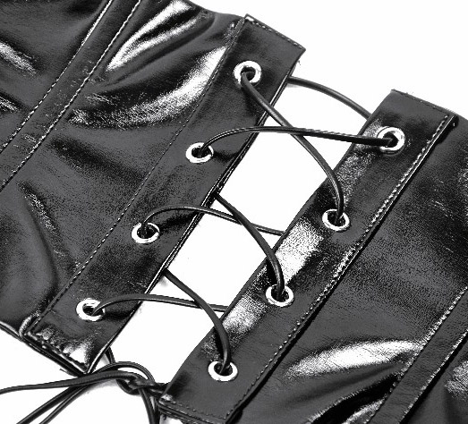 cw089 shiny black corset belt by dark in love