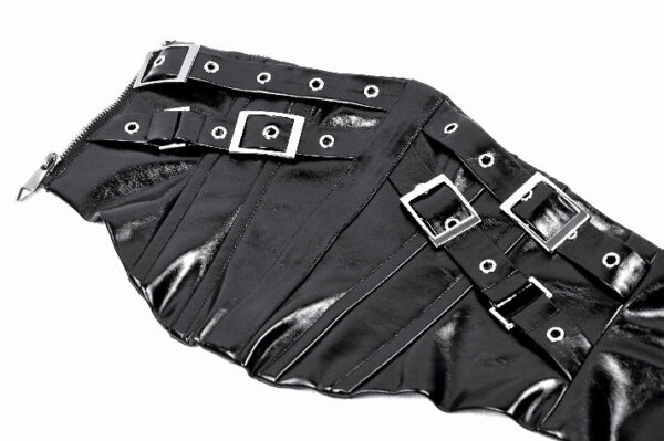 cw089 shiny black corset belt by dark in love