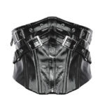 cw089 shiny black corset belt by dark in love