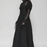 dw1005 ordelia long black gothic maxi dress with princess sleeves