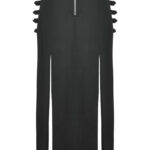 kw367 thora buckle skirt with high slits & buckles by dark in love