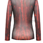 tw620 black and red tie dye mesh versatile gothic top by dark in love