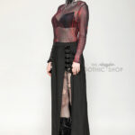 tw620 black and red tie dye mesh versatile gothic top by dark in love