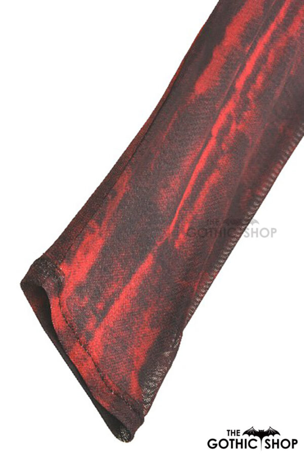 tw620 black and red tie dye mesh versatile gothic top by dark in love