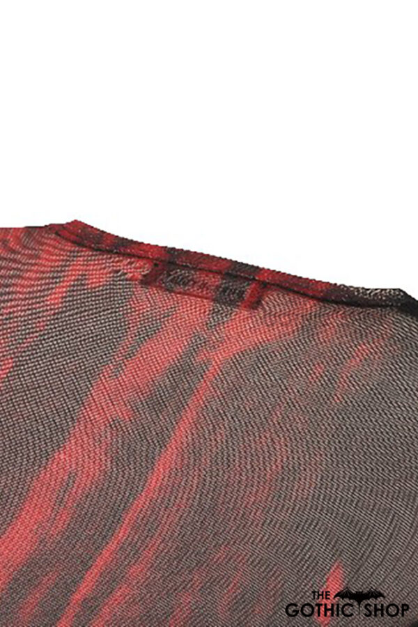 tw620 black and red tie dye mesh versatile gothic top by dark in love