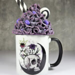 spring skull gothic ceramic mug with option to personalise