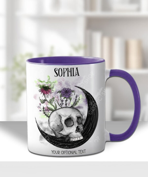 spring skull gothic ceramic mug with option to personalise
