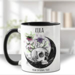 spring skull gothic ceramic mug with option to personalise