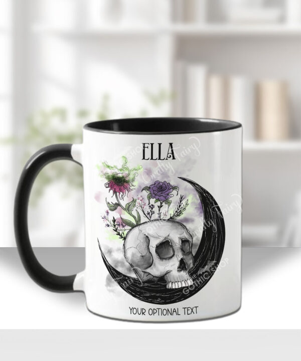spring skull gothic ceramic mug with option to personalise