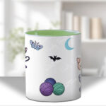cats in teacups gothic ceramic mug with option to personalise