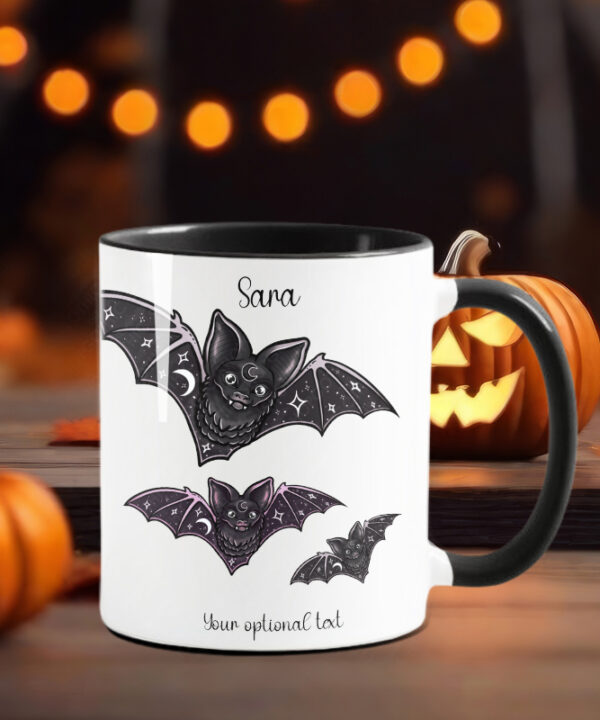 celestial bats gothic ceramic mug with option to personalise
