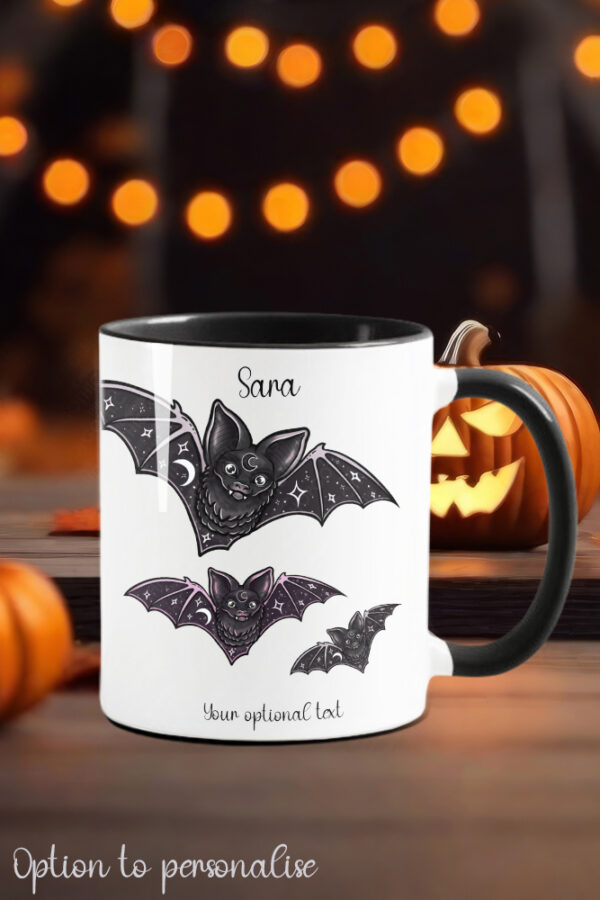 celestial bats gothic ceramic mug with option to personalise