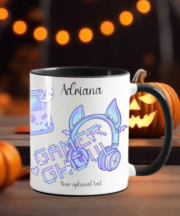 gamer ghoul pastel pink and bluegothic ceramic mug with option to personalise
