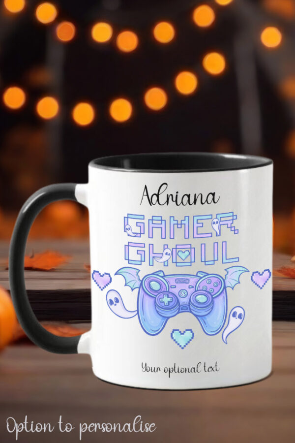 gamer ghoul pastel pink and bluegothic ceramic mug with option to personalise