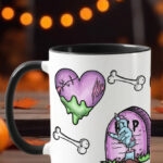 zombie brain juice gothic ceramic mug with option to personalise