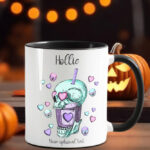 pastel skull hearts & lollipops gothic ceramic mug with option to personalise