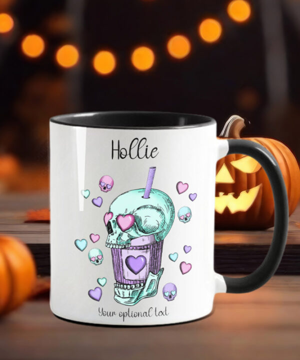 pastel skull hearts & lollipops gothic ceramic mug with option to personalise