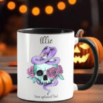 pastel skull & snake gothic ceramic mug with option to personalise