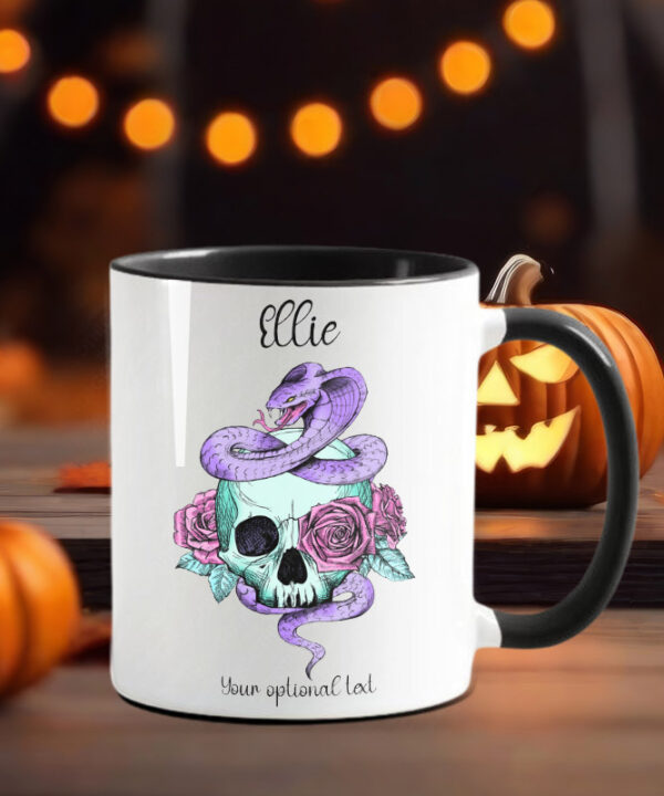 pastel skull & snake gothic ceramic mug with option to personalise