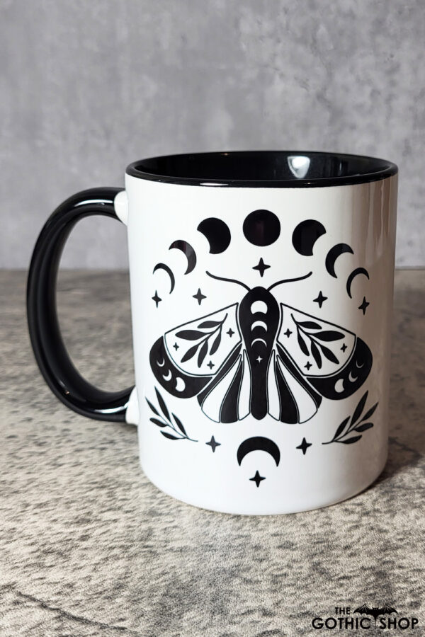 celestial moth gothic ceramic mug with option to personalise