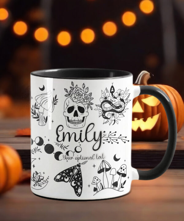 mystical images gothic witchy ceramic mug with option to personalise