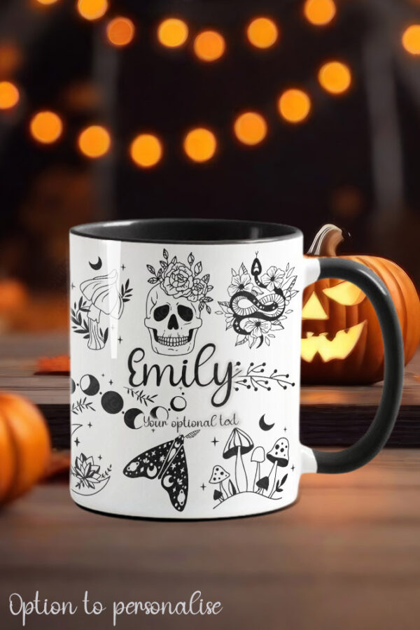 mystical images gothic witchy ceramic mug with option to personalise