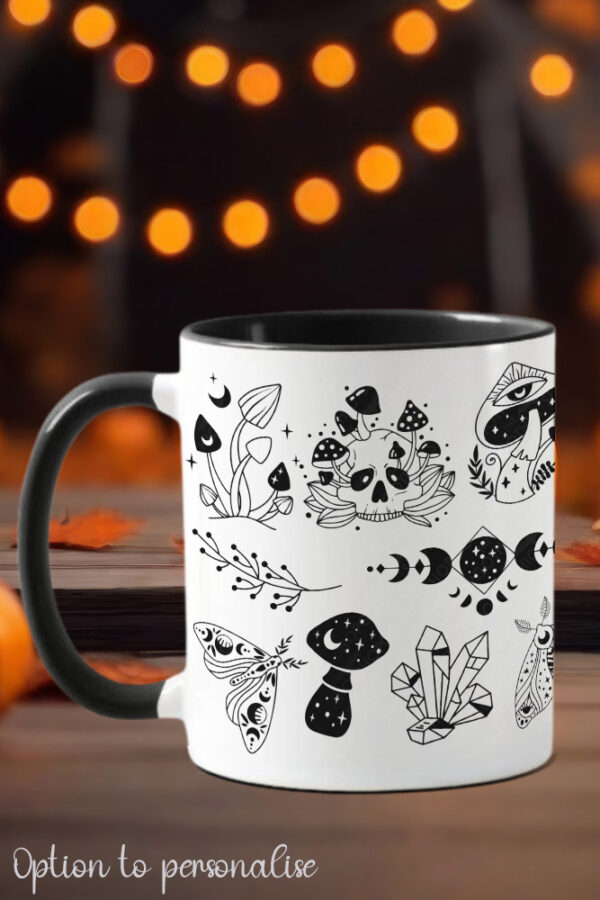 mystical images gothic witchy ceramic mug with option to personalise