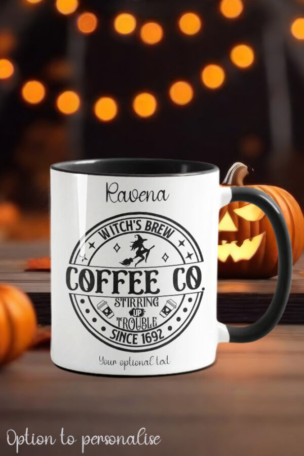 witch's brew coffee co gothic ceramic mug with option to personalise