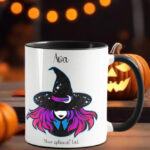 Witch Purple Pink Ombre Hair Gothic Ceramic Mug with Option to Personalise