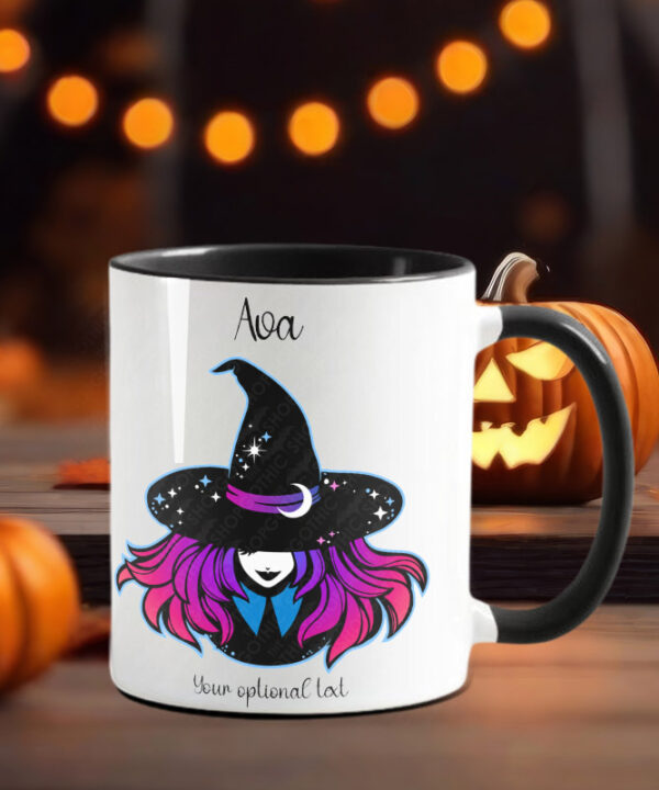 Witch Purple Pink Ombre Hair Gothic Ceramic Mug with Option to Personalise