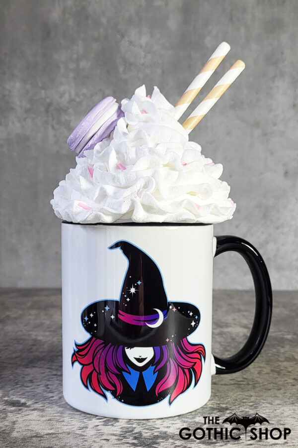 Witch Purple Pink Ombre Hair Gothic Ceramic Mug with Option to Personalise