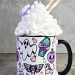 cute ghosties & purple pumpkins gothic ceramic mug with option to personalise