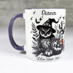 halloween owls gothic ceramic mug with option to personalise
