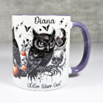 halloween owls gothic ceramic mug with option to personalise
