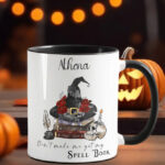 witchy spell book mug with option to personalise