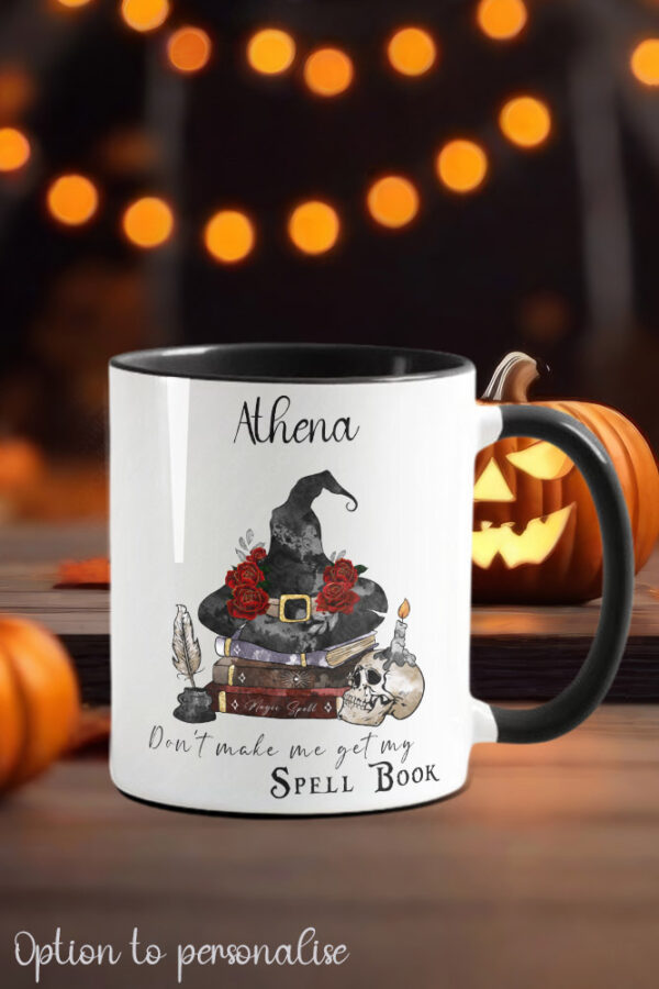 witchy spell book mug with option to personalise