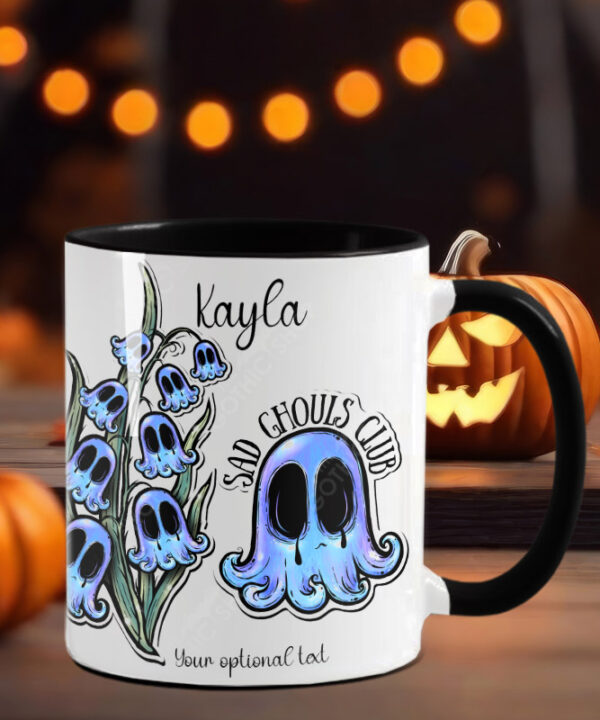 sad ghouls club bluebells gothic mug with option to personalise