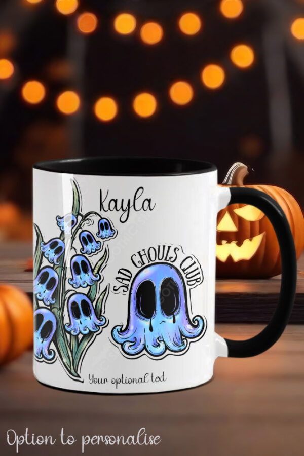 sad ghouls club bluebells gothic mug with option to personalise