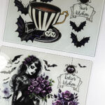 belladonna goth lady purple roses glass chopping board or worktop protector option to personalise