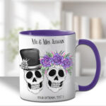 personalised skull couple congratulations wedding mug