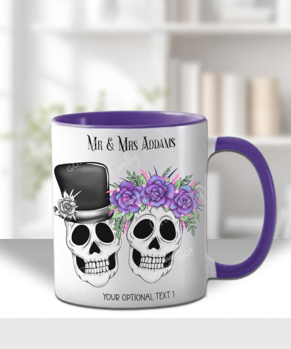 personalised skull couple congratulations wedding mug