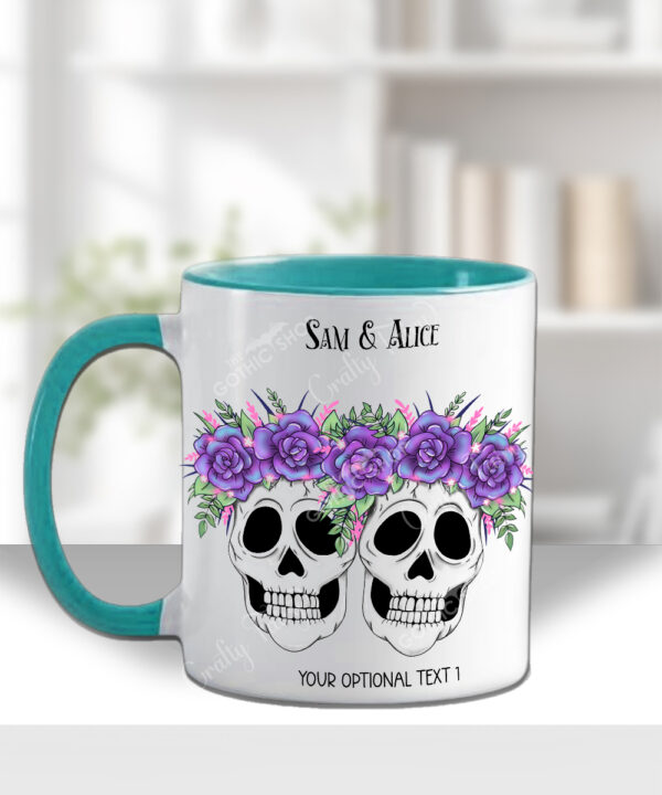 personalised skull couple congratulations wedding mug