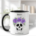 personalised skull bride wedding mug gift