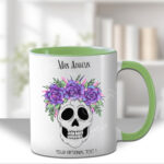 personalised skull bride wedding mug gift