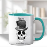 personalised skull bridegroom wedding mug gift