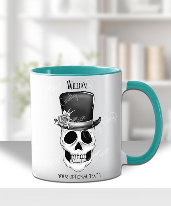 personalised skull bridegroom wedding mug gift